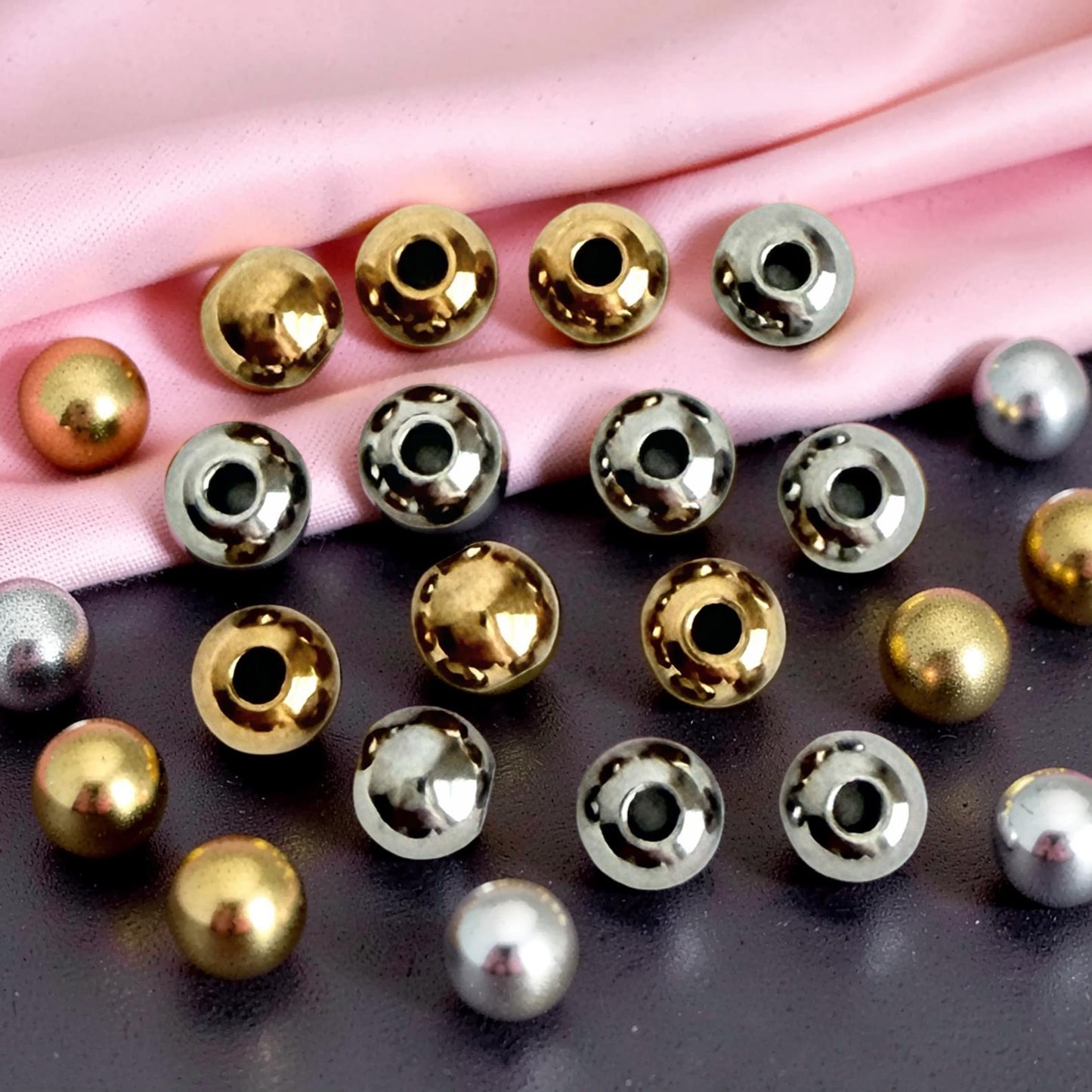 Polished Stainless Steel Round Beads • 3mm, 4mm & 5mm