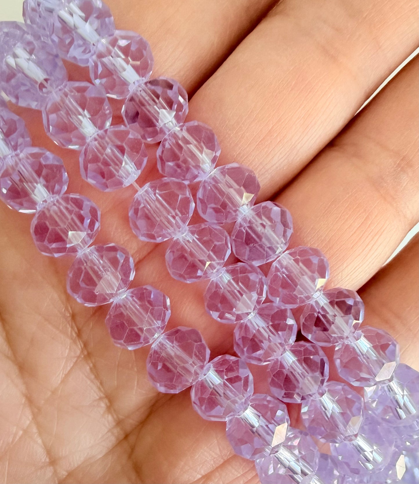 8mm Faceted Rondell Glass Crystal Beads