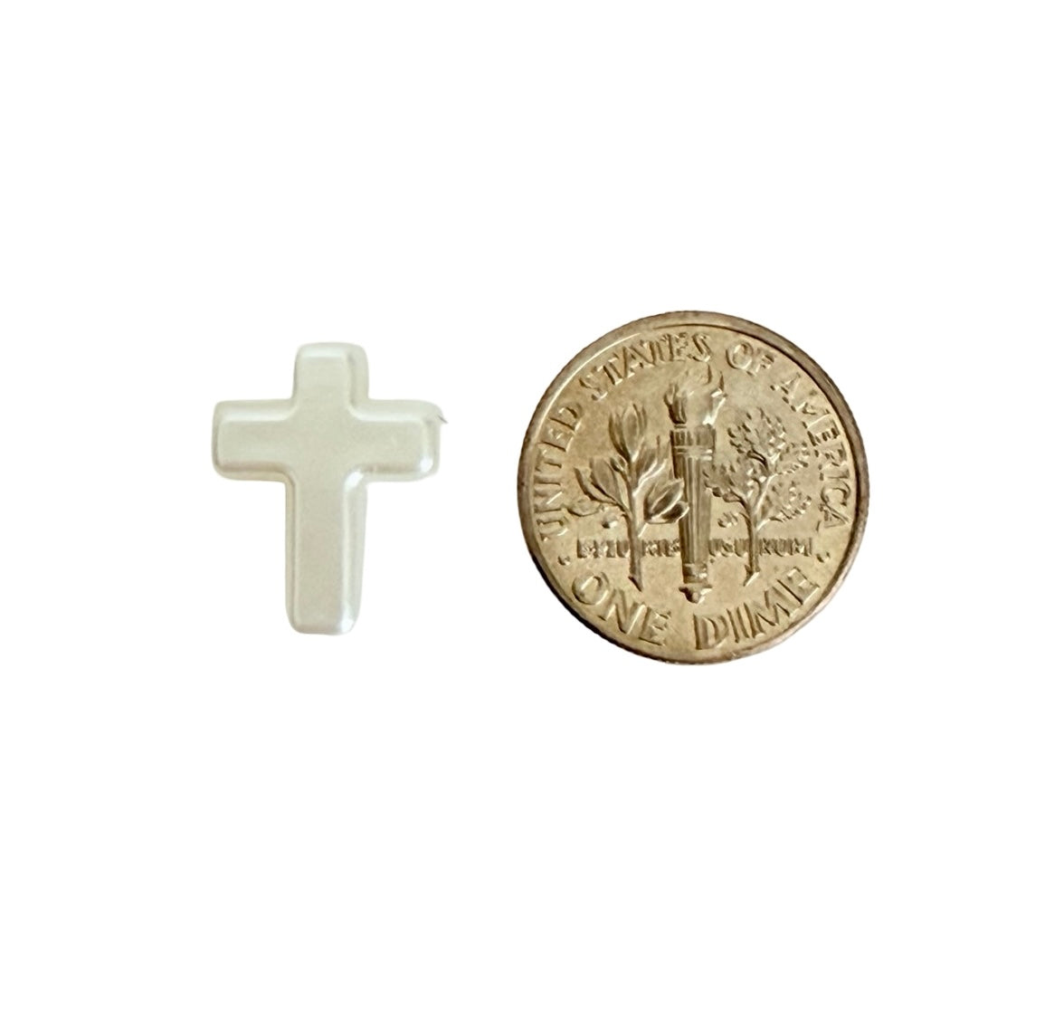 Faux Pearl Cross Beads • 12mm x 15mm • Jewelry Making Beads