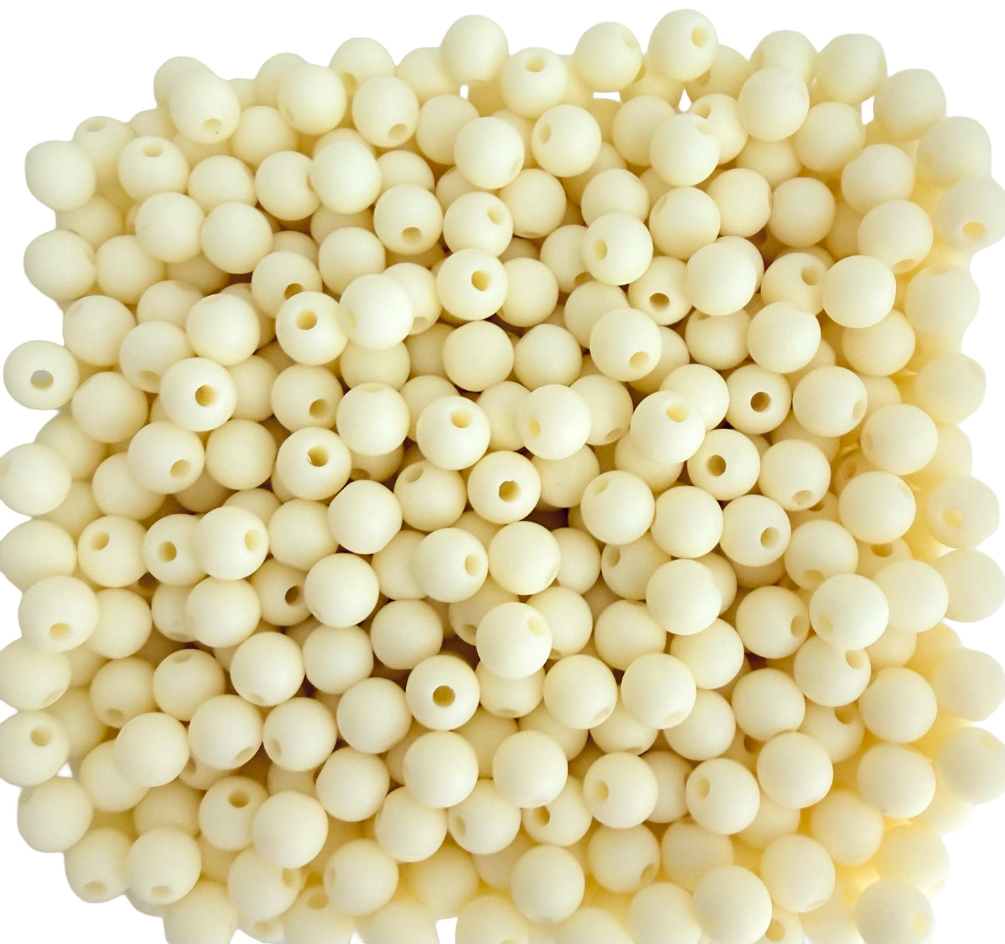 Matte Finish Ivory Round Beads • 5mm, 7mm & 9mm Acrylic Craft Beads for Jewelry Making & DIY Crafts