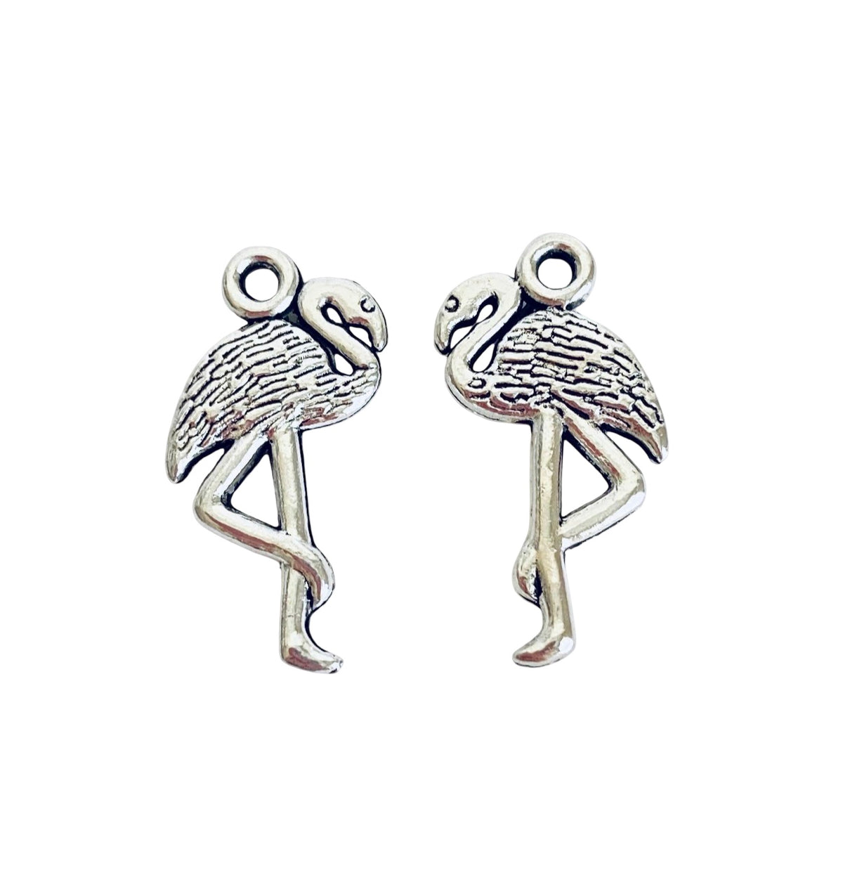 Base Metal Small Flamingo Charm
