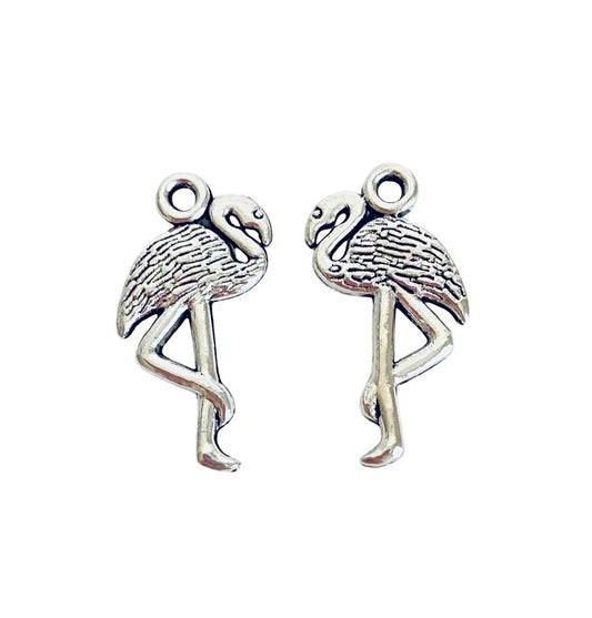 Base Metal Small Flamingo Charm