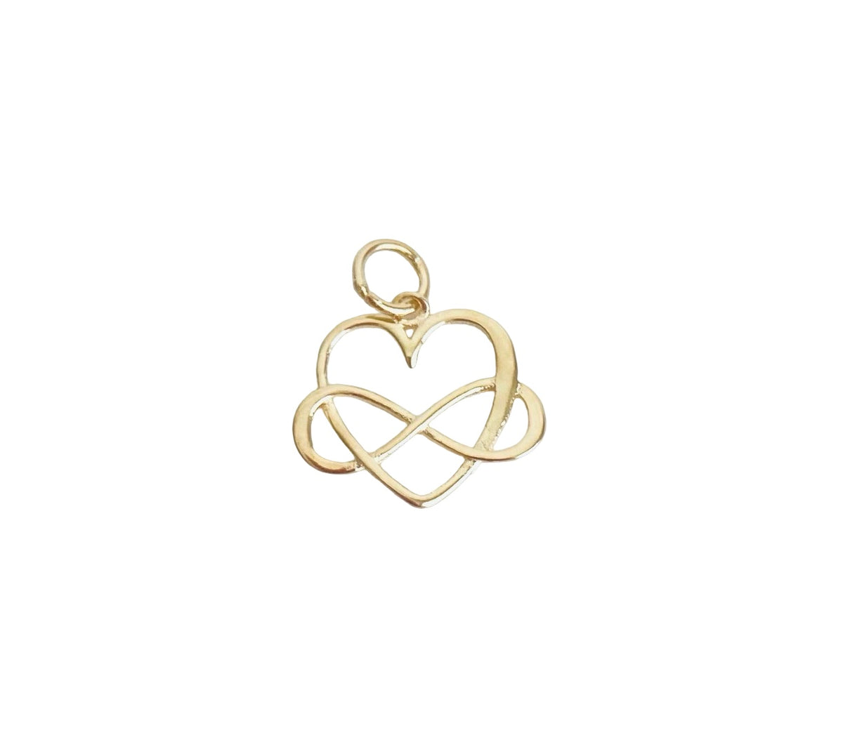 Eternity Heart Charm • Sterling Silver • Gold over Silver • Sold Individually