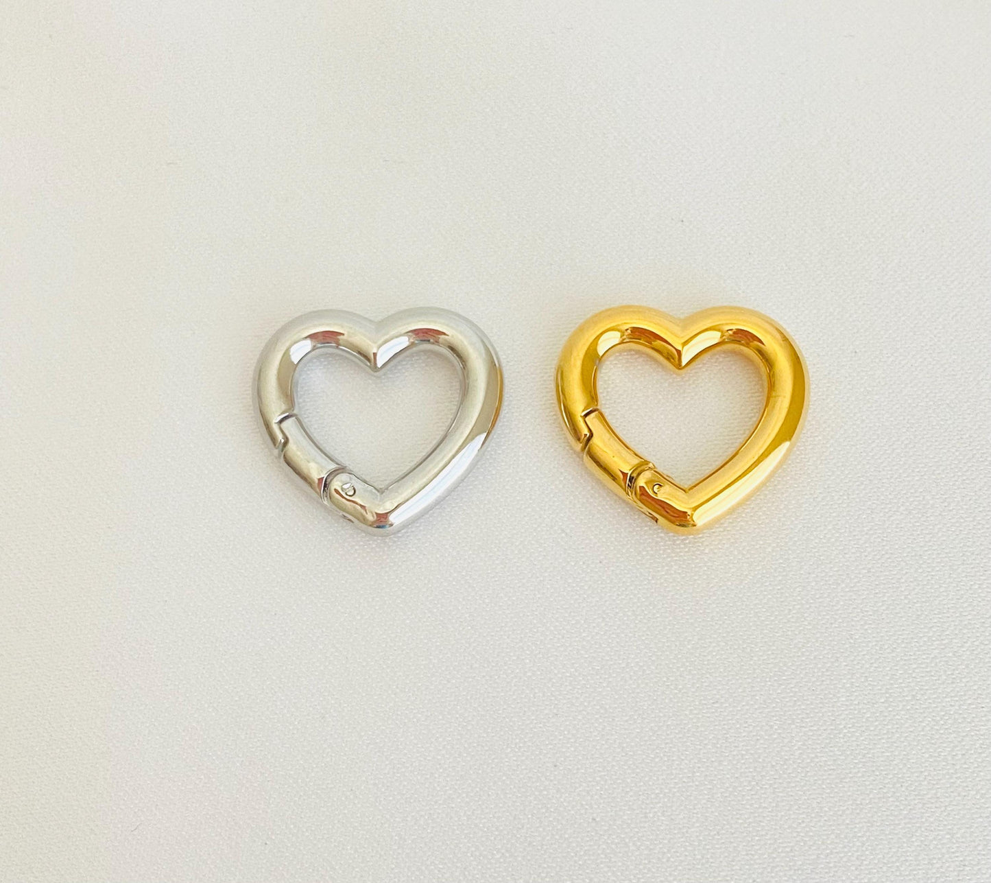 17mm x 16mm Stainless Steel Heart Connector Clasp