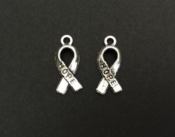 Base Metal Tiny Hope Ribbon Charm