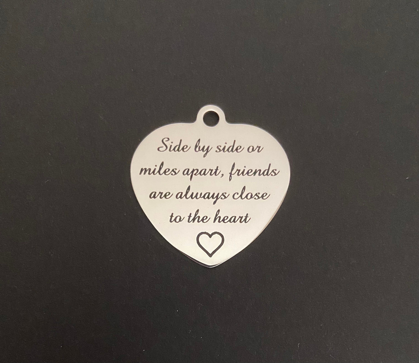 Large Stainless Steel Engraved Friendship Charm