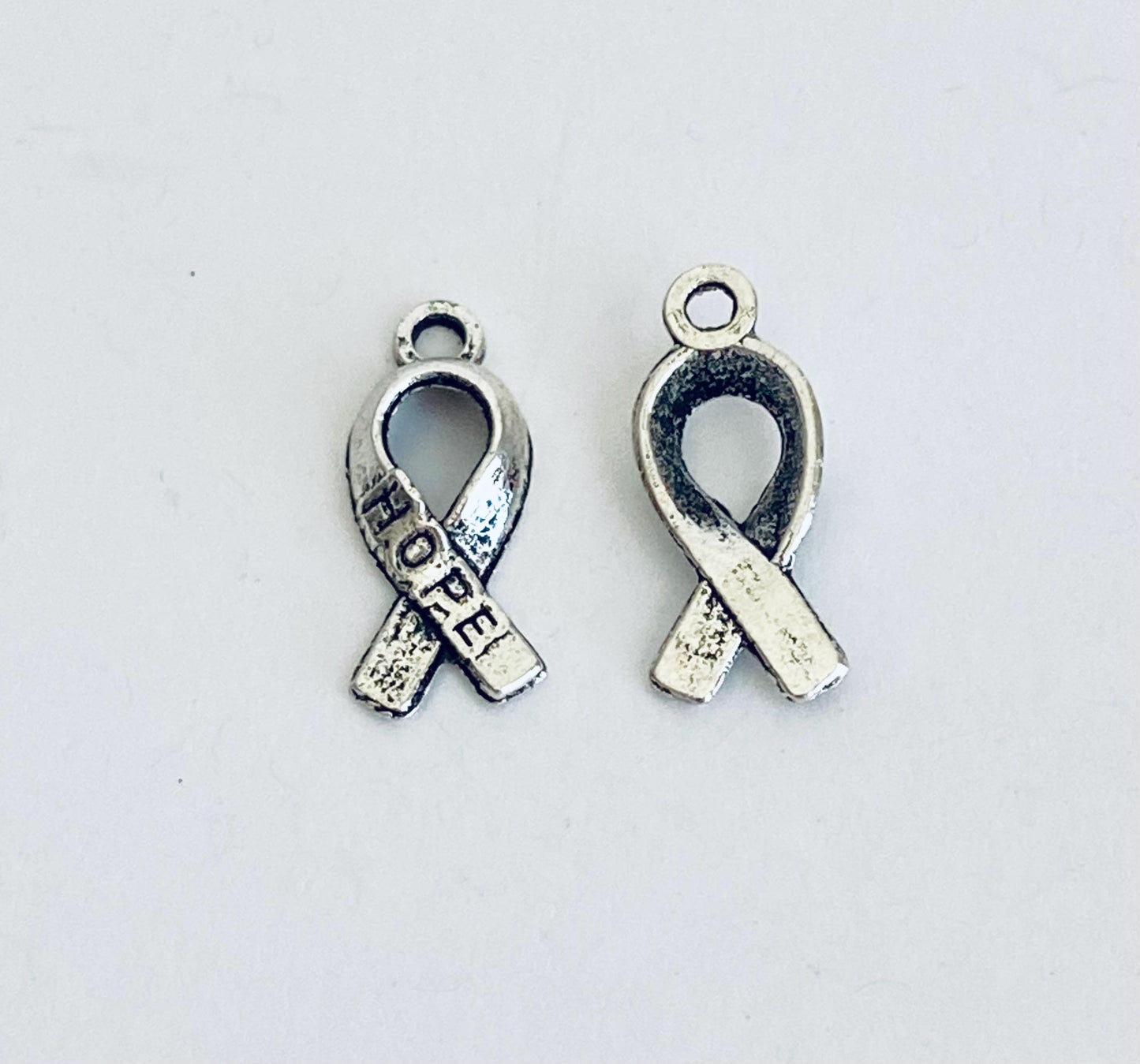 Base Metal Tiny Hope Ribbon Charm