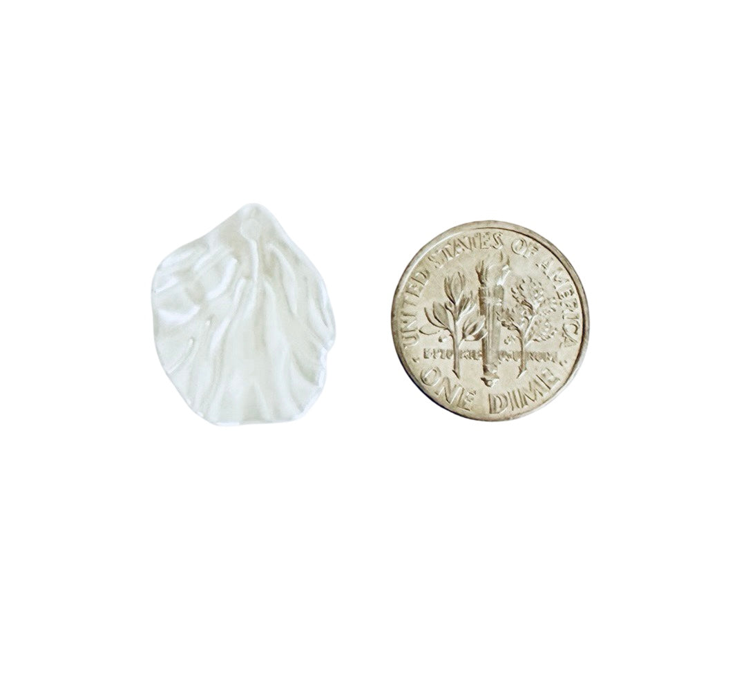 Faux Pearl Leaf Charms • 17mm x 19mm • Charms for Jewelry Making