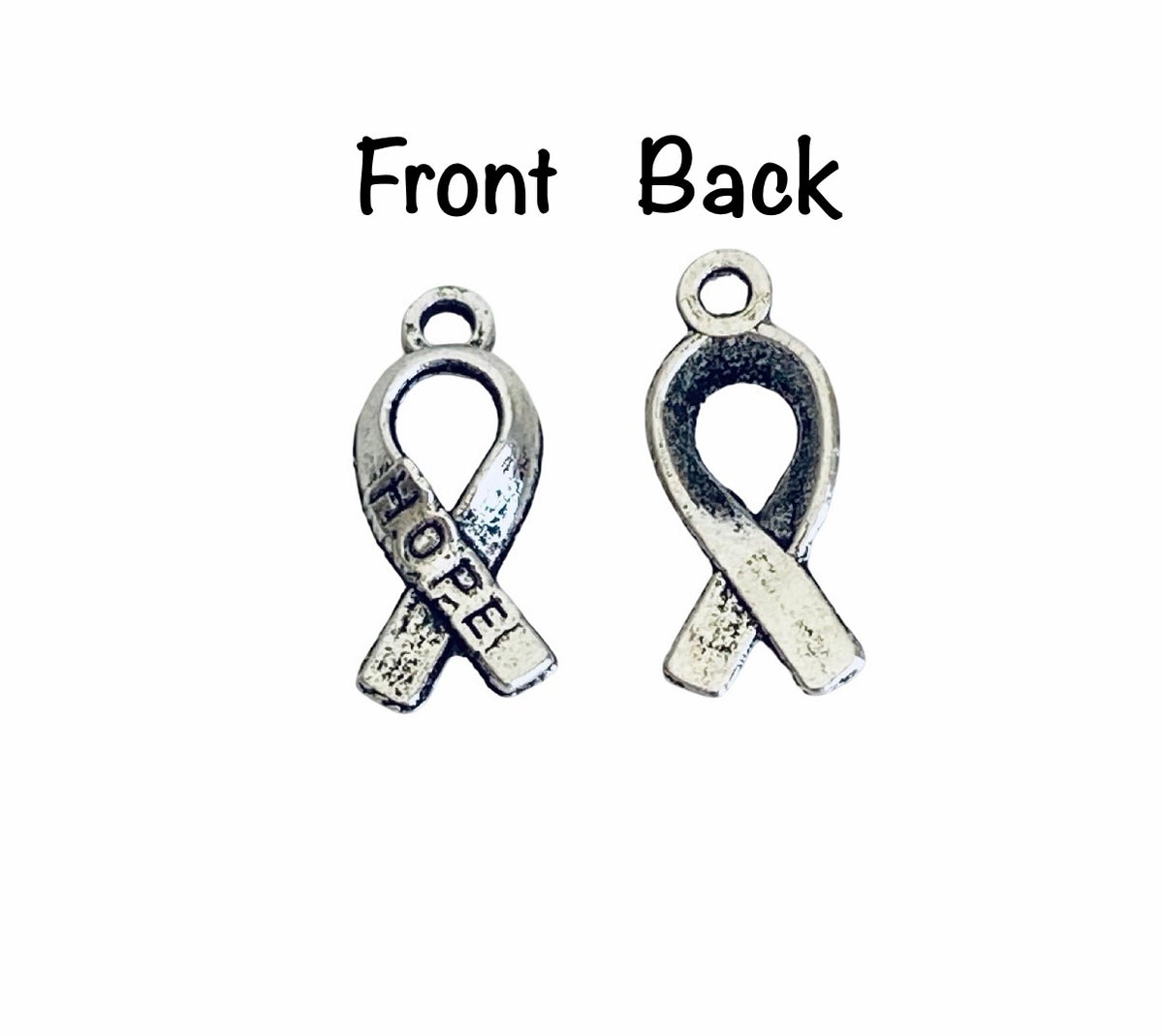 Base Metal Tiny Hope Ribbon Charm