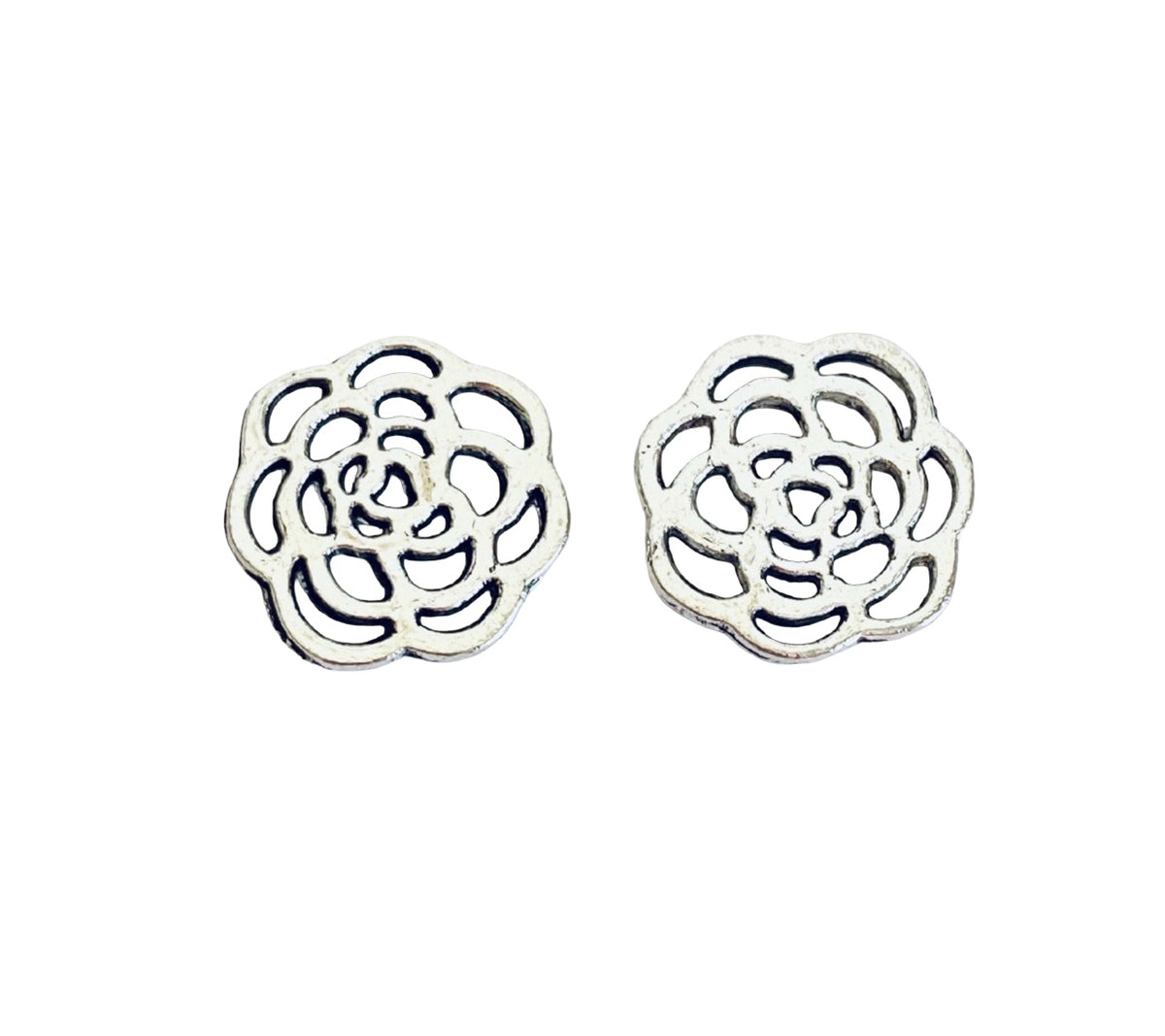 Base Metal Small Rose Charms