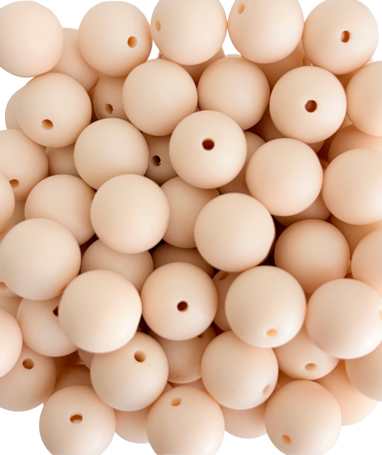 Matte Nude Peach Round Acrylic Beads • Soft Pastel Nude Peach Beads