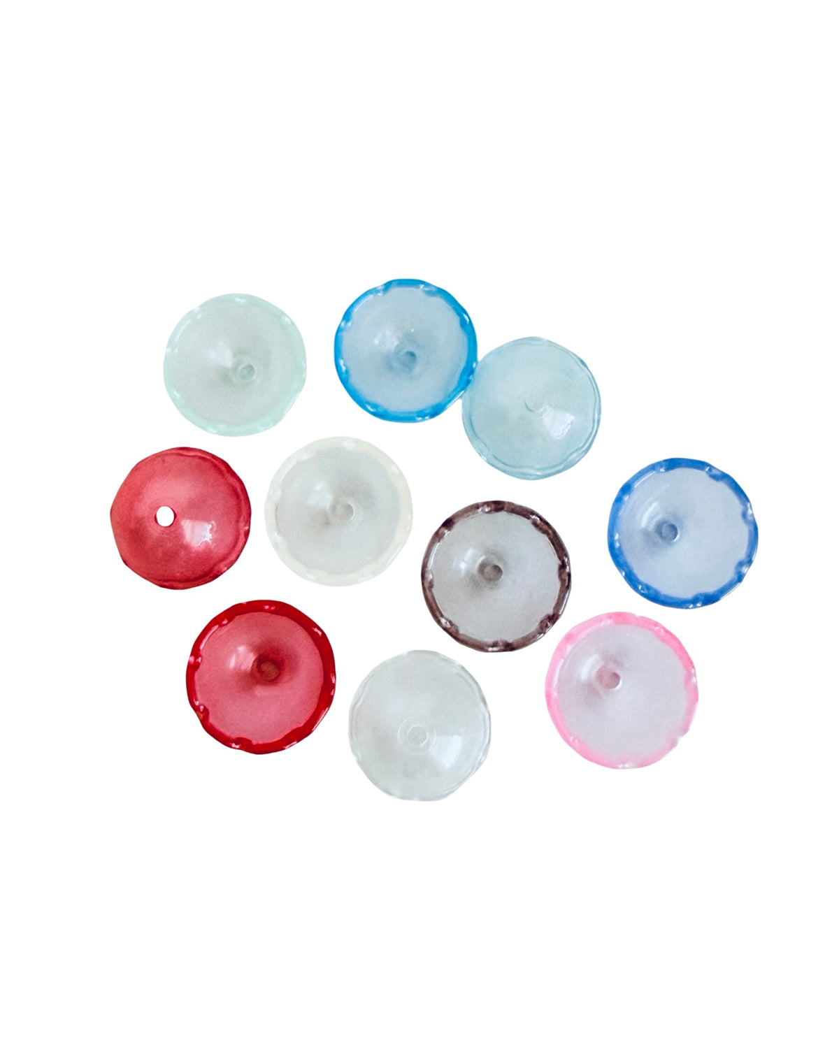 Acrylic Half Dome Beads • Random Mix Transparent Half Round Beads for Jewelry Making & Crafts