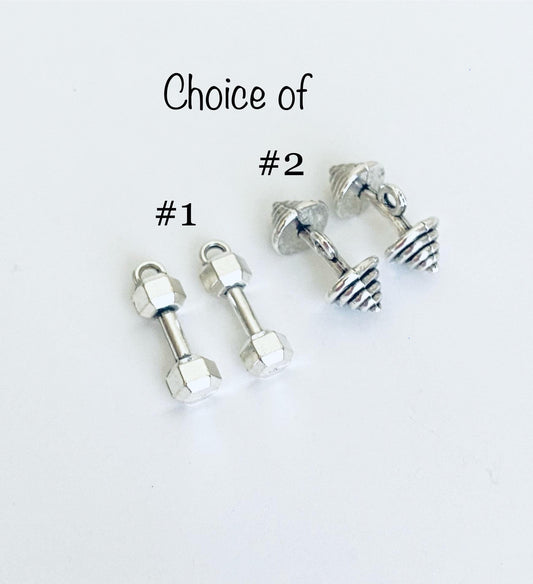 Base Metal Small Dumbbell Charm