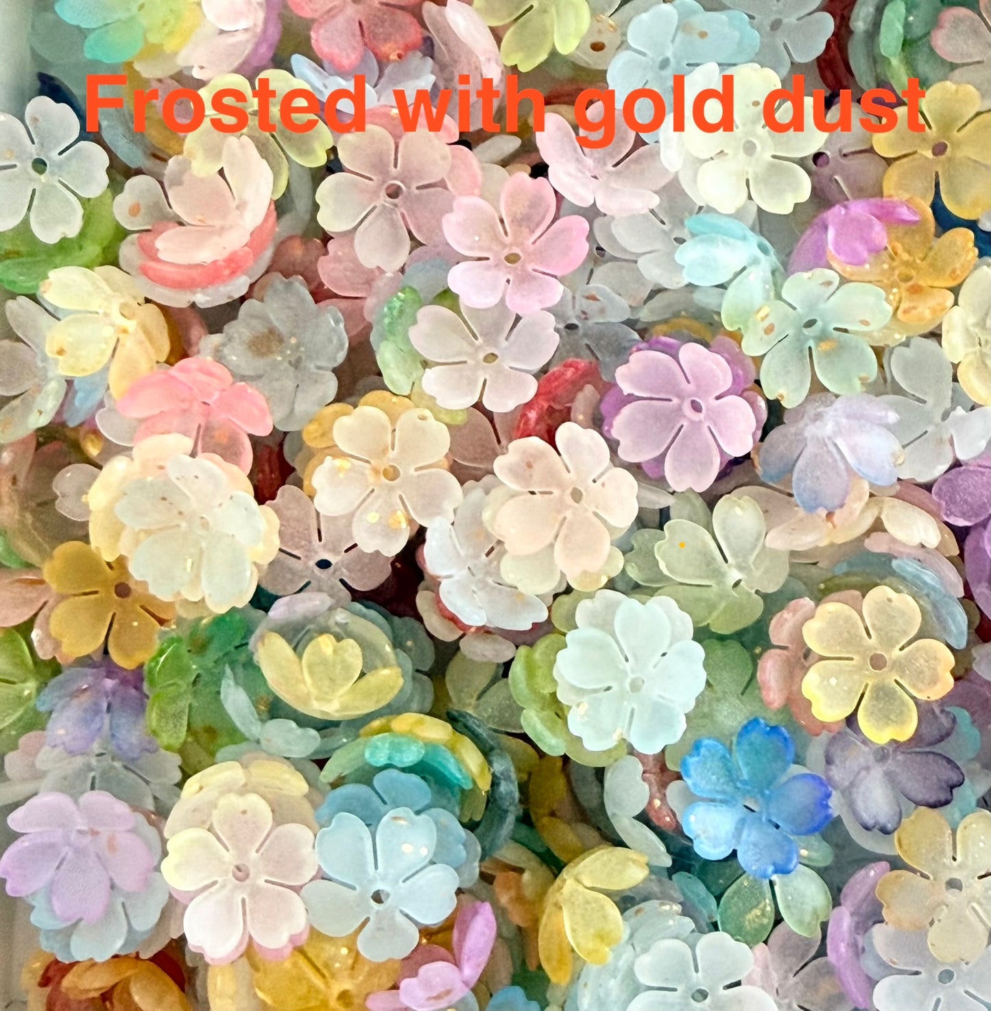 Cherry Blossom Flowers • Transparent • Frosted Pastel Flower Beads