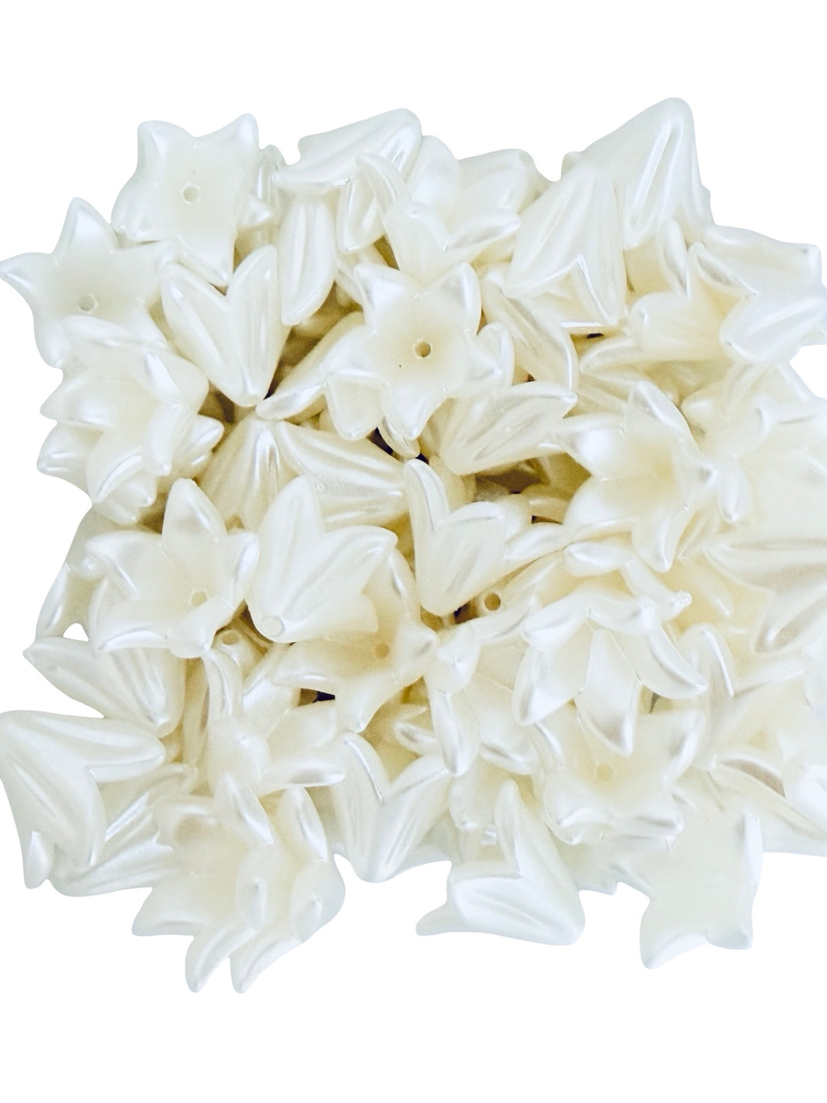 15mm Acrylic 5-Petal Pointed Flower Beads • Faux Pearl, Transparent & Two-Tone Flower Beads for Jewelry Making & Crafts