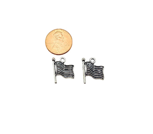 Base Metal American Flag Charm