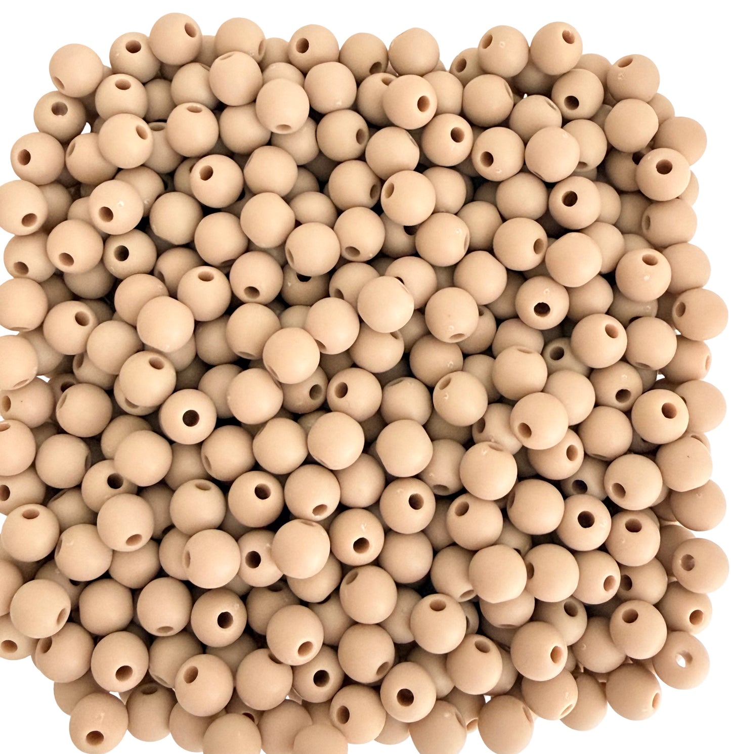 Matte Finish Beige Round Beads • 6mm, 9mm, 13mm and 16mm Acrylic Craft Beads for Jewelry Making & DIY Crafts