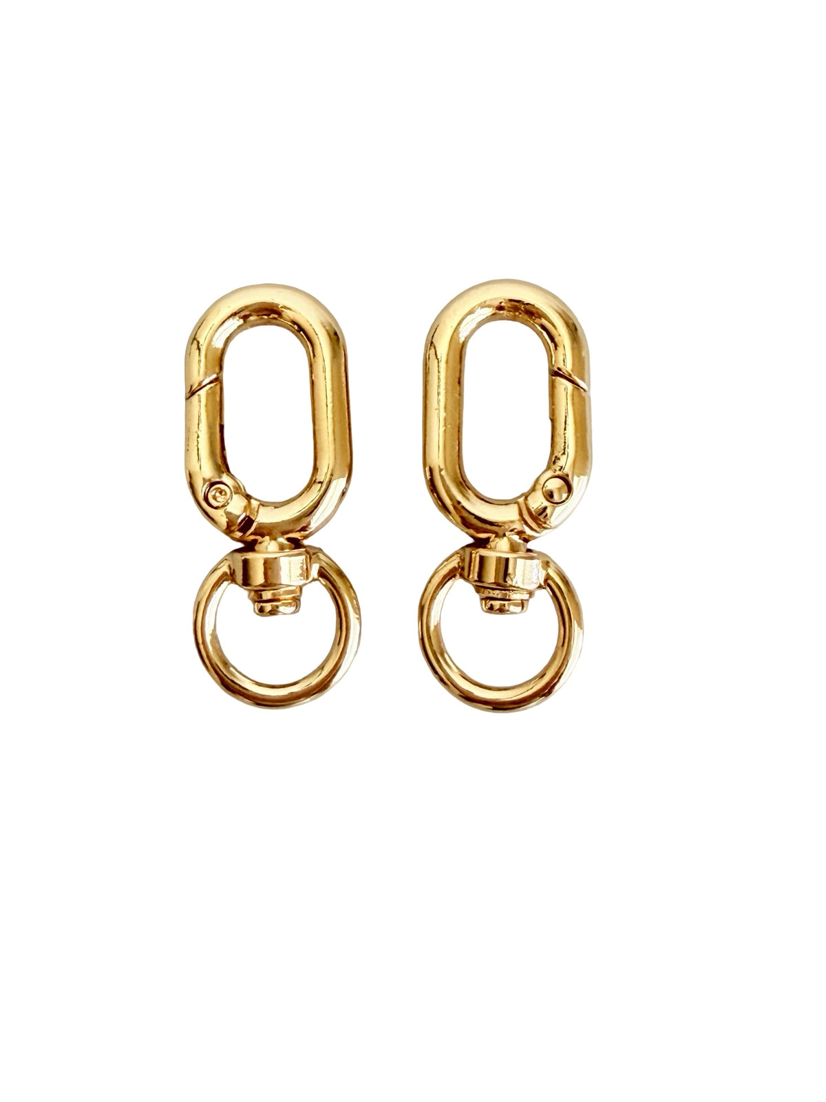 Oval Clip-On Clasp Connector • Silver or Champagne Gold