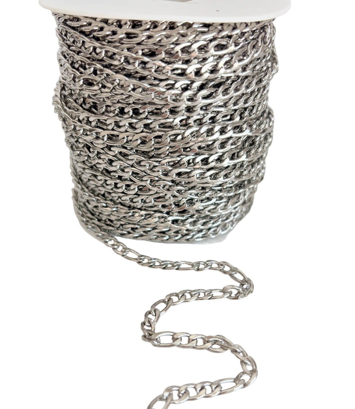 5mm x 7mm Stainless Steel Flat Curb Chain • Sold by the Foot