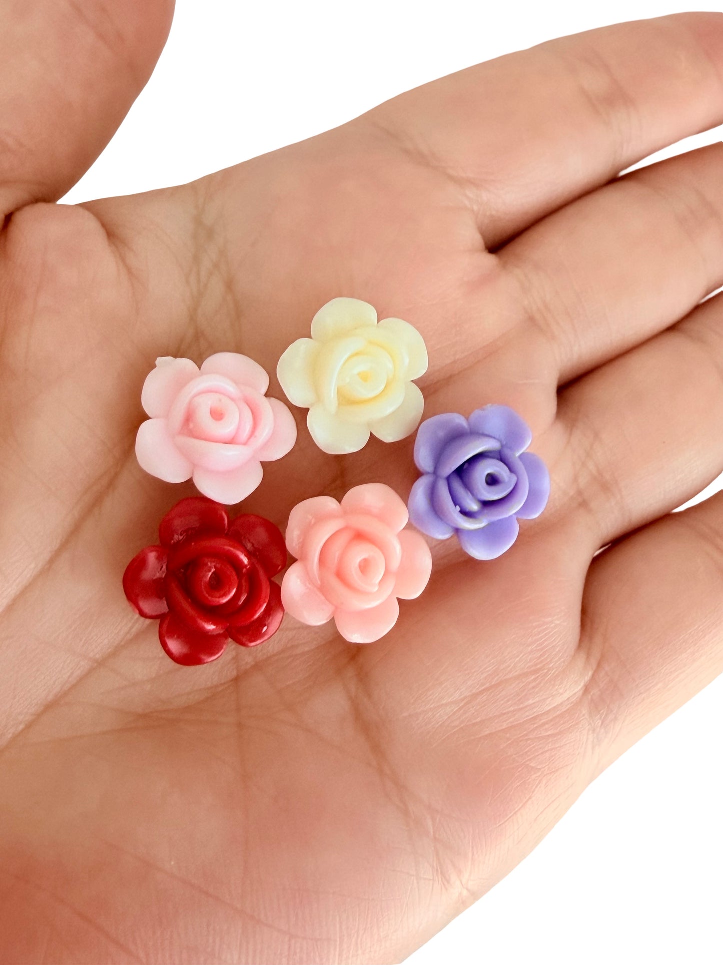 Small Acrylic Rose Beads • Mini Flower Beads for Jewelry Making Craft Supplies