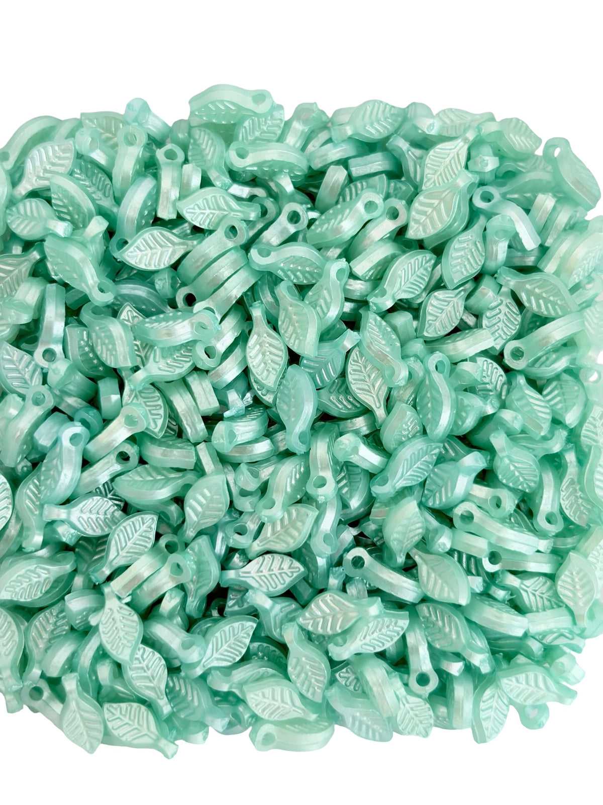 5x10mm Tiny Acrylic Leaf Beads • Transparent Green, Dark Green & Pastel Colors • Mini Leaf Beads for Jewelry Making & Crafts
