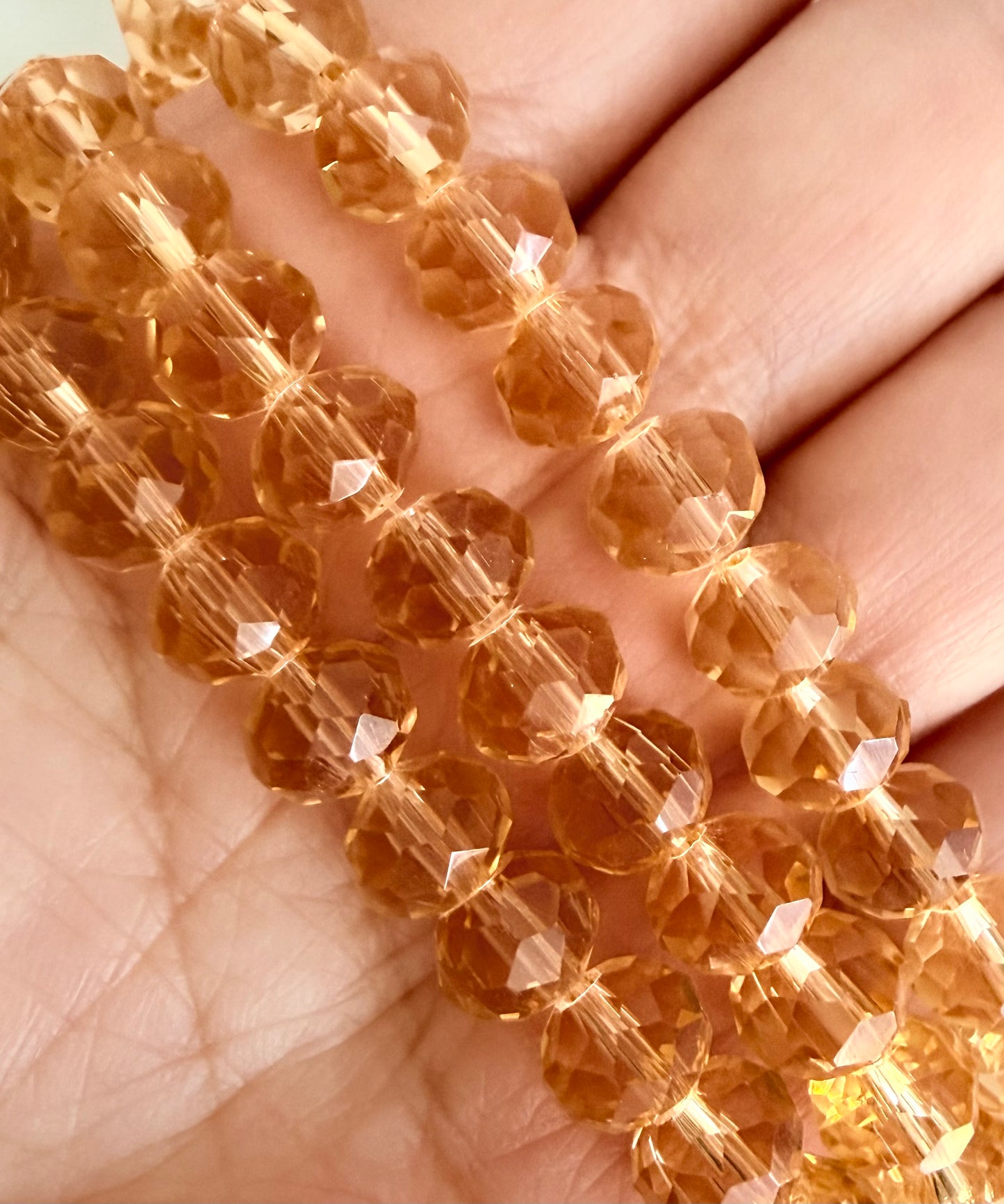 8mm Faceted Rondell Glass Crystal Beads