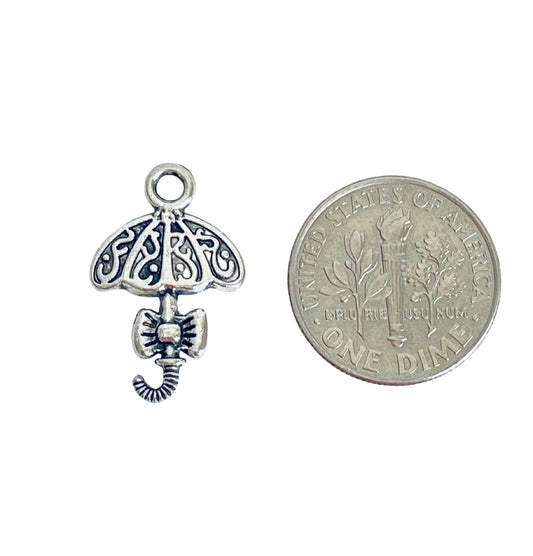 Base Metal Small Umbrella Charm for Jewelry Making