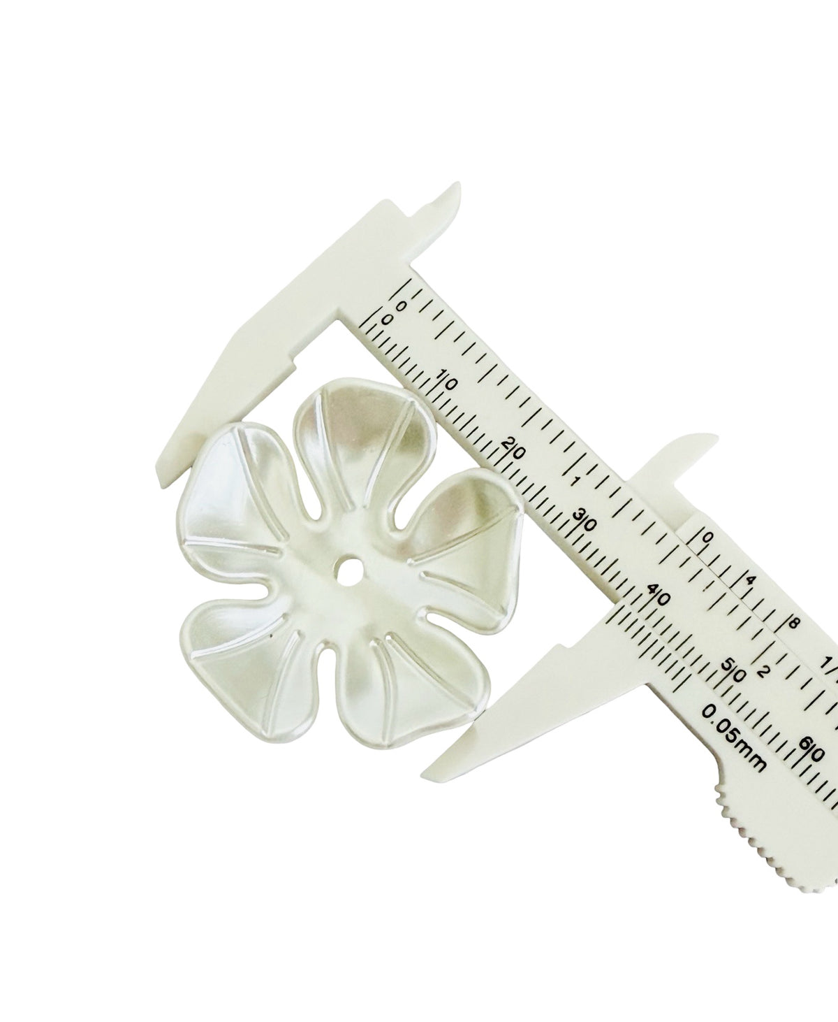 39mm Large Acrylic Faux Pearl 5-Petal Flower Beads • Statement Pearl Flower Beads for Jewelry Making & Crafts