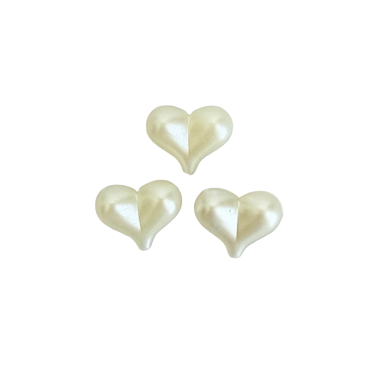 Faux Pearl Puffy Heart Beads • Acrylic Heart Beads for Jewelry Making • 2 Sizes