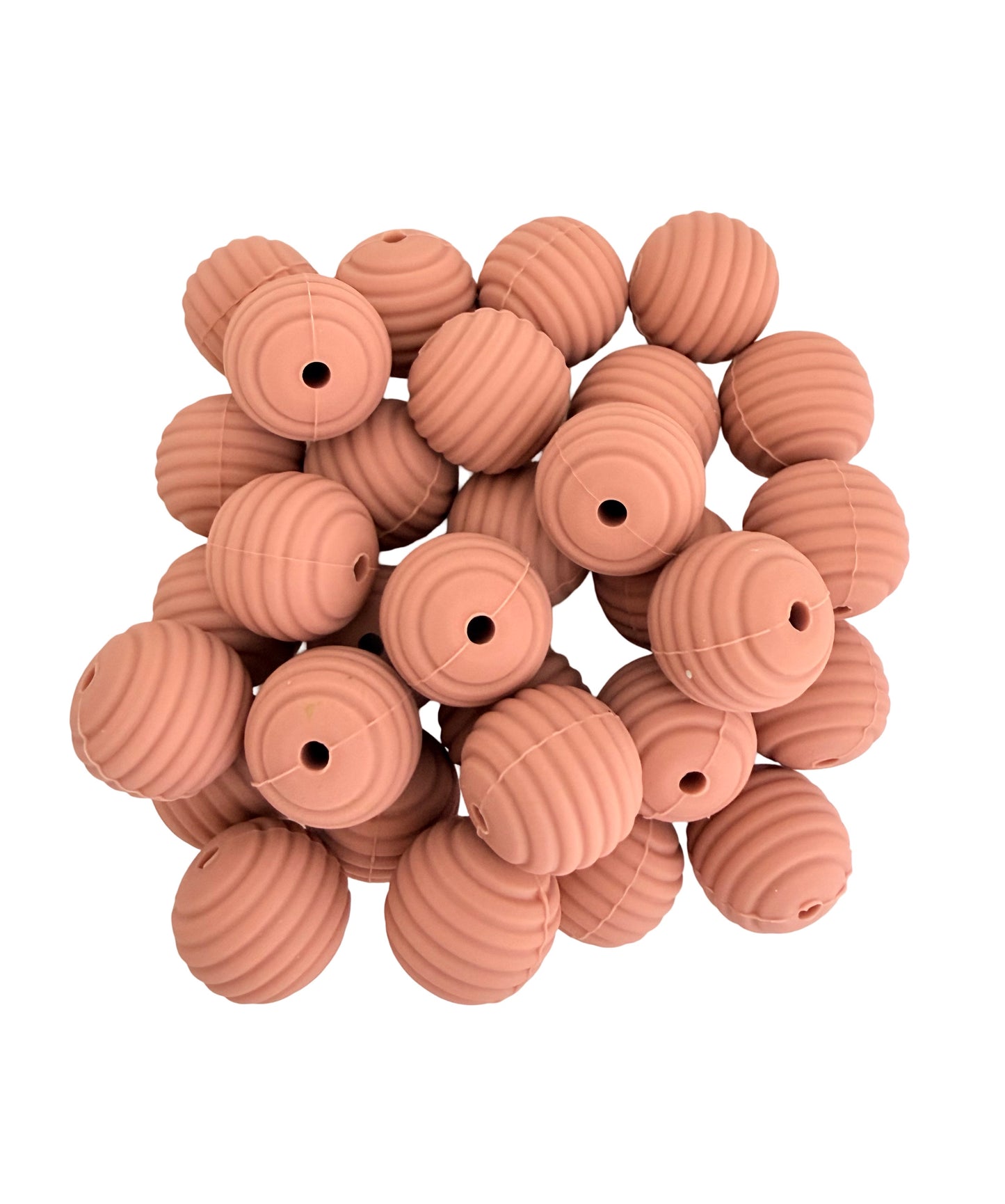 15mm Ribbed Silicone Beads (Sold Individually)