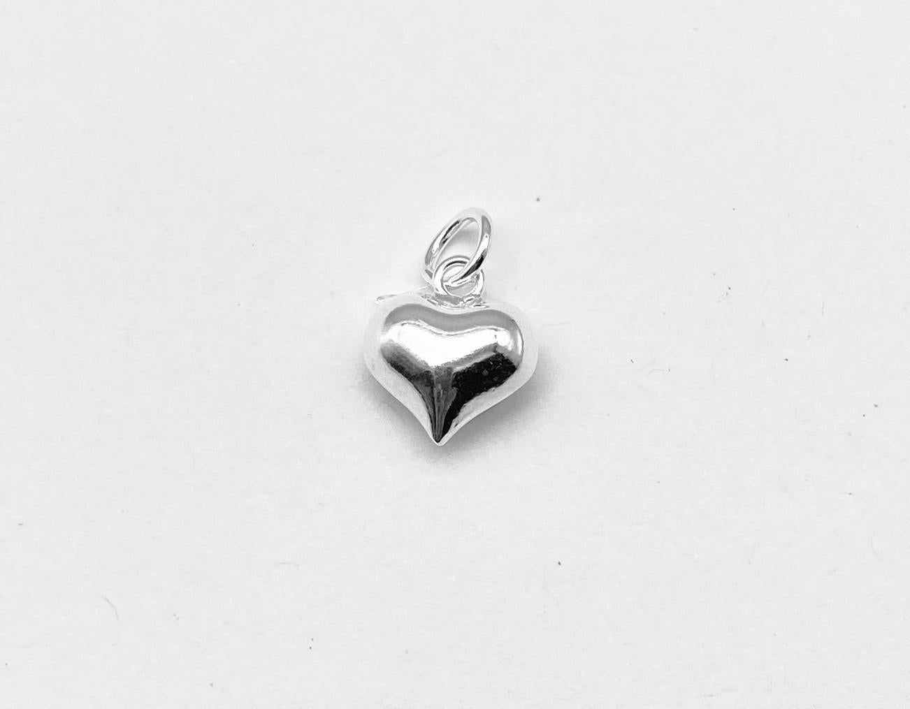 925 Sterling Silver SMALL Heart Charm (8mm x 10mm)