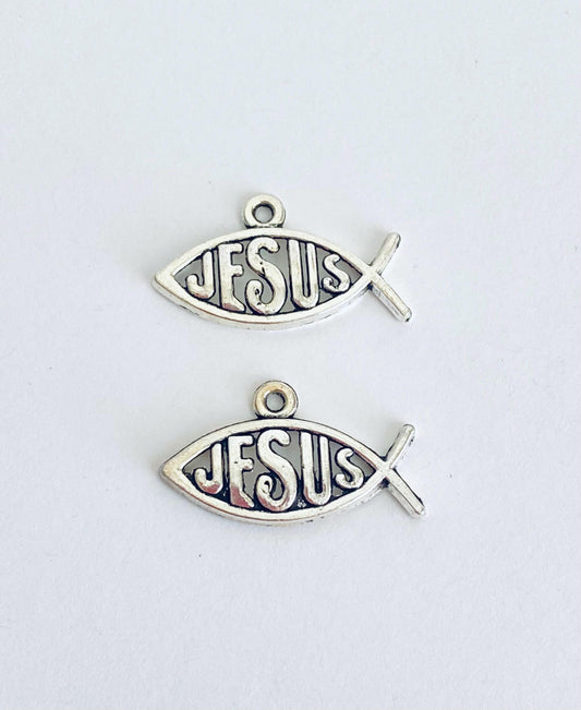 Base Metal Small Jesus Charm