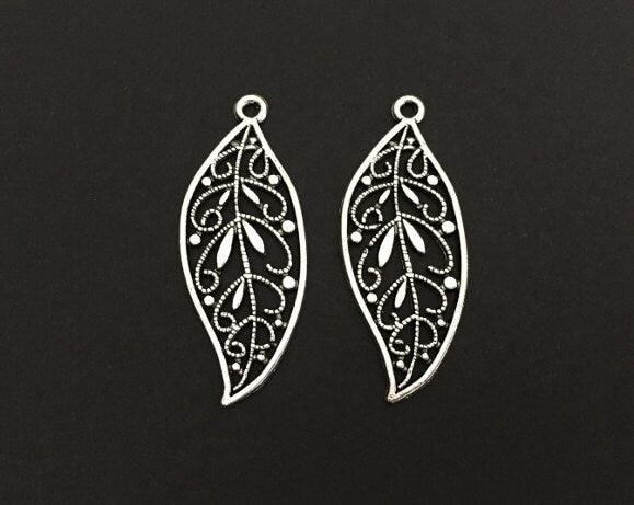 Large Filigree Leaf Charm