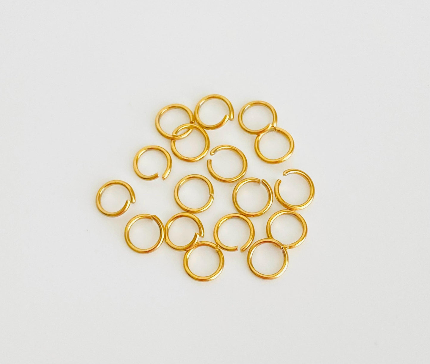 Gold over Stainless Steel Jump Rings (6mm)