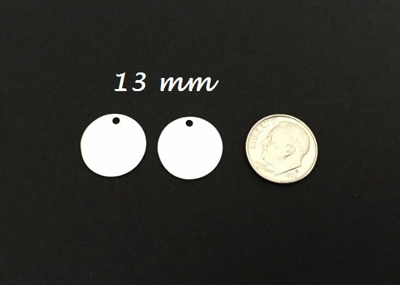 13mm Engravable Stainless Steel Round Blank Tag