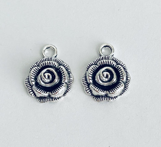 Base Metal Small Rose Charm