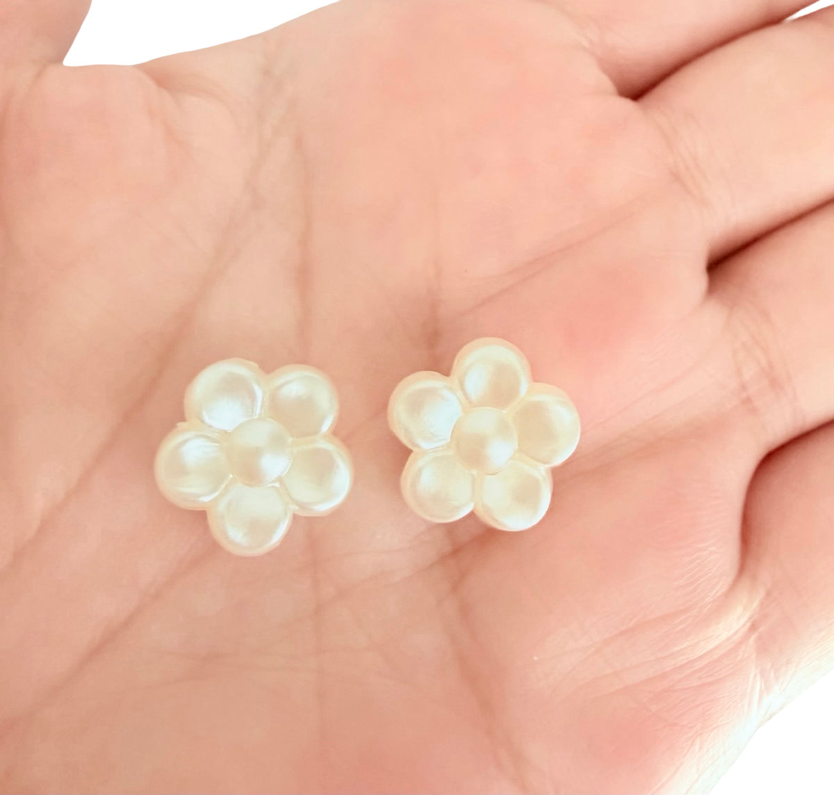 12mm Faux Pearl Flower Beads for Jewelry Making