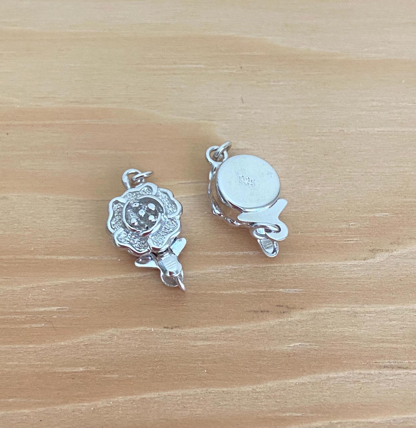 925 Sterling Silver Flower Clasp