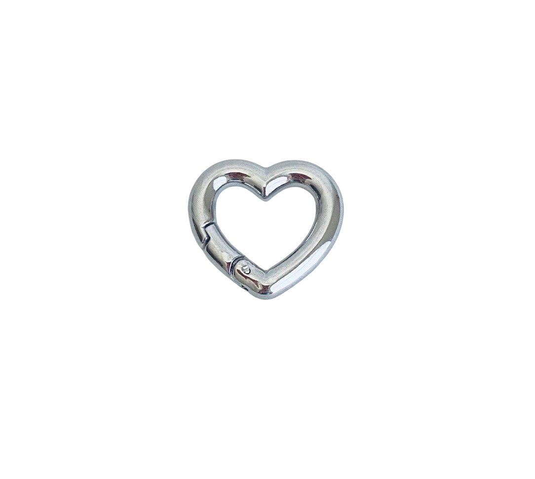 17mm x 16mm Heart Connector Clasp • Stainless Steel • Gold over Stainless Steel • Sold Individually