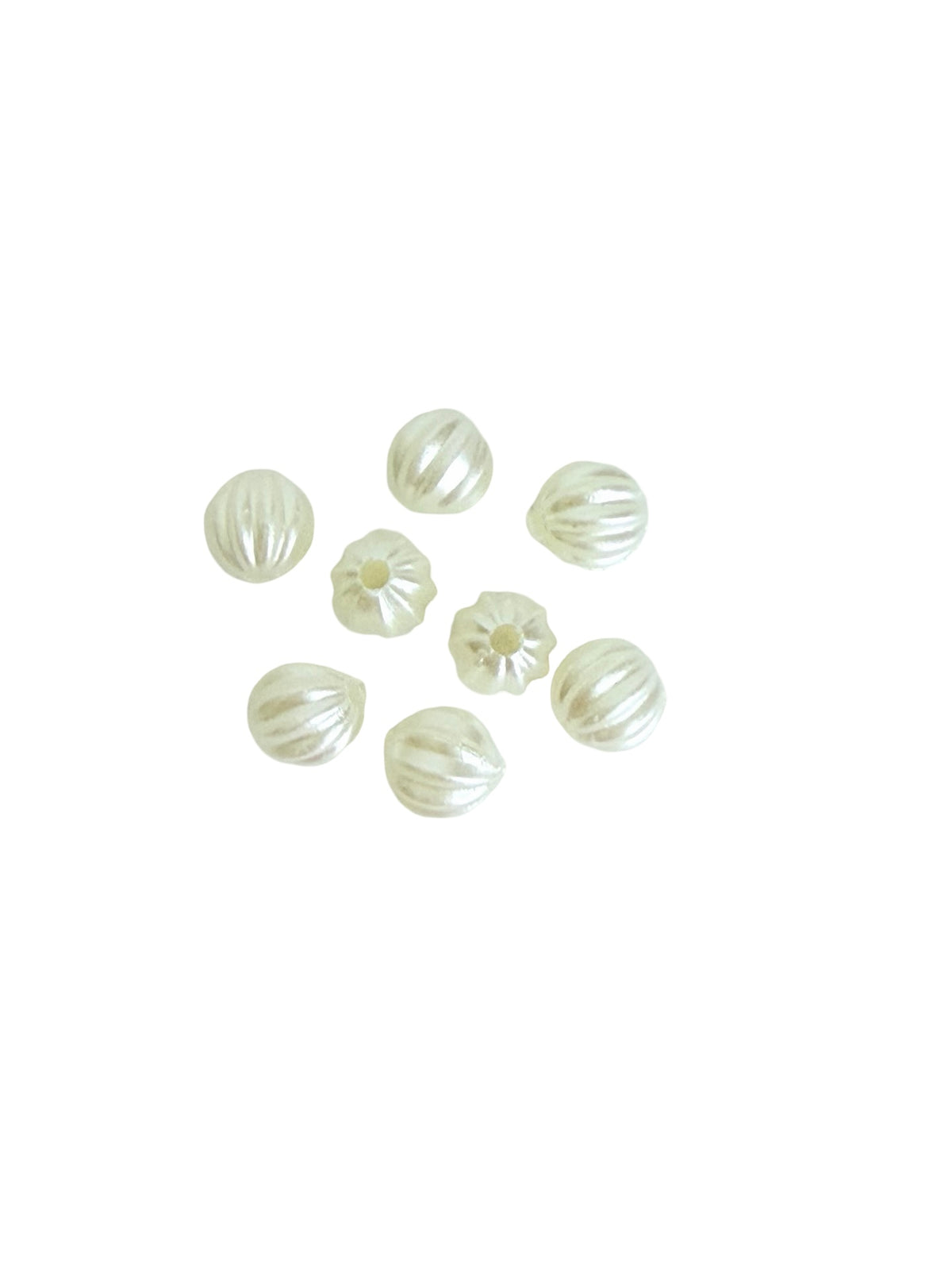 Ribbed Faux Pearl Beads • 8mm or 10mm • ABS Pearl Beads for Jewelry Making