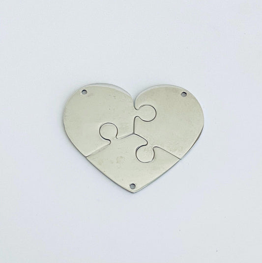 Engravable Stainless Steel Broken Heart Blanks