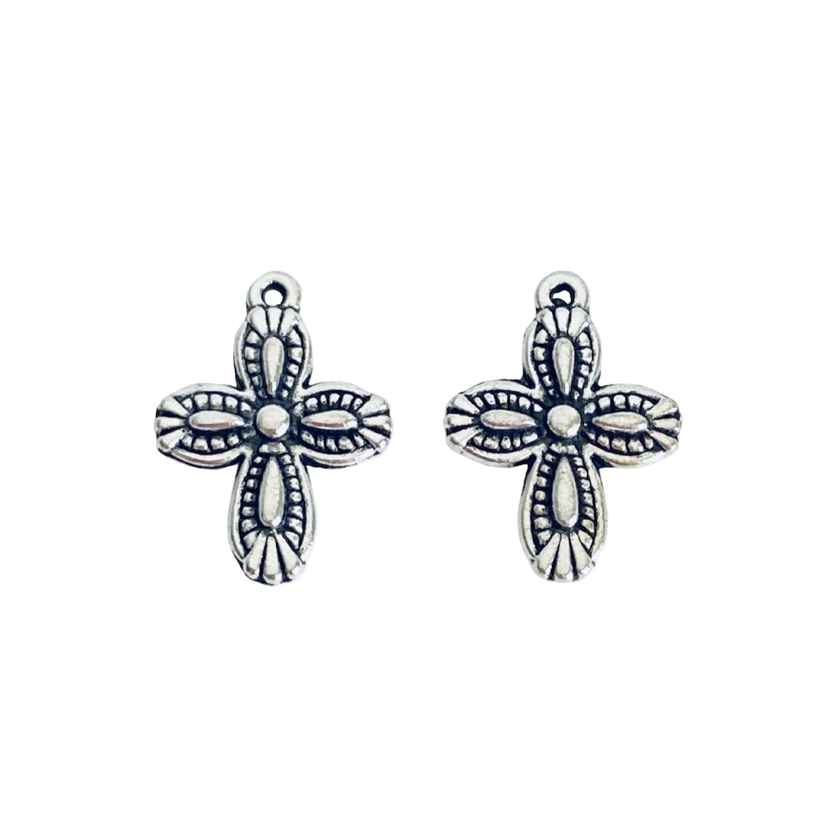 Base Metal Vintage Style Cross Charm