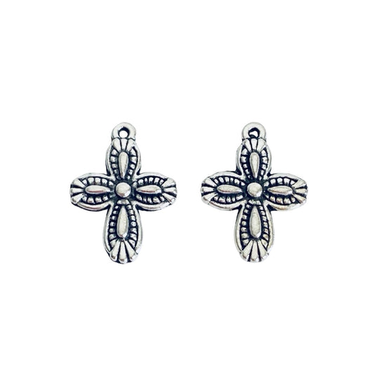 Base Metal Vintage Style Cross Charm