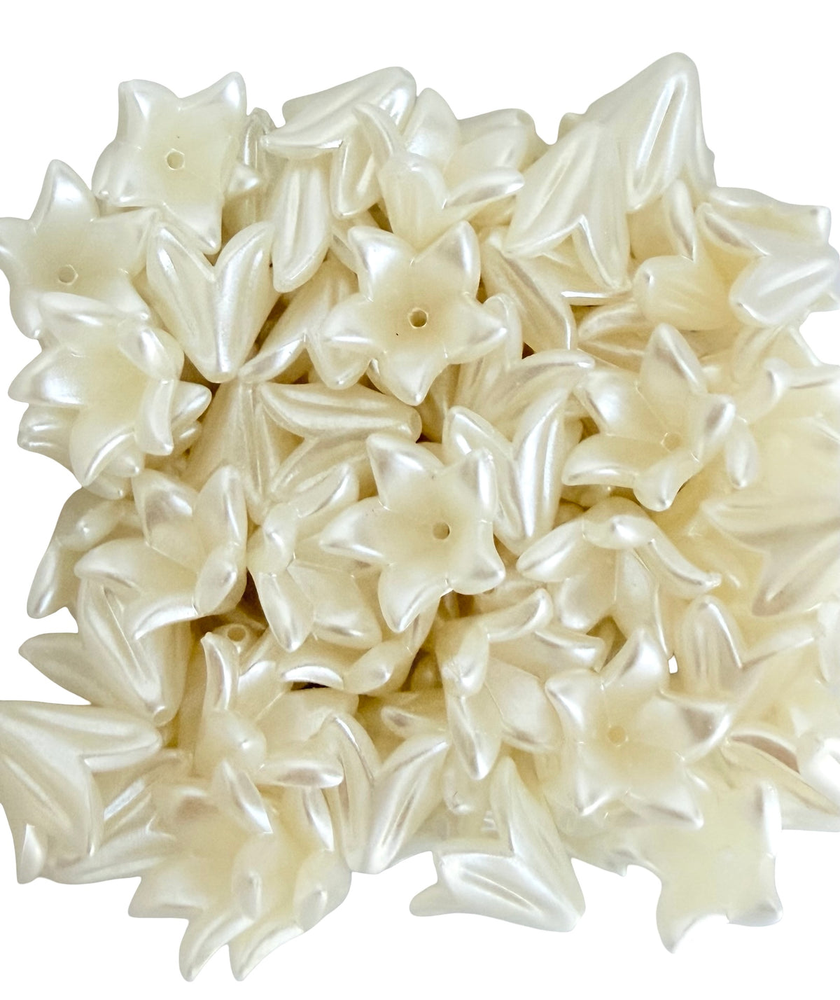 15mm Acrylic 5-Petal Pointed Flower Beads • Faux Pearl, Transparent & Two-Tone Flower Beads for Jewelry Making & Crafts