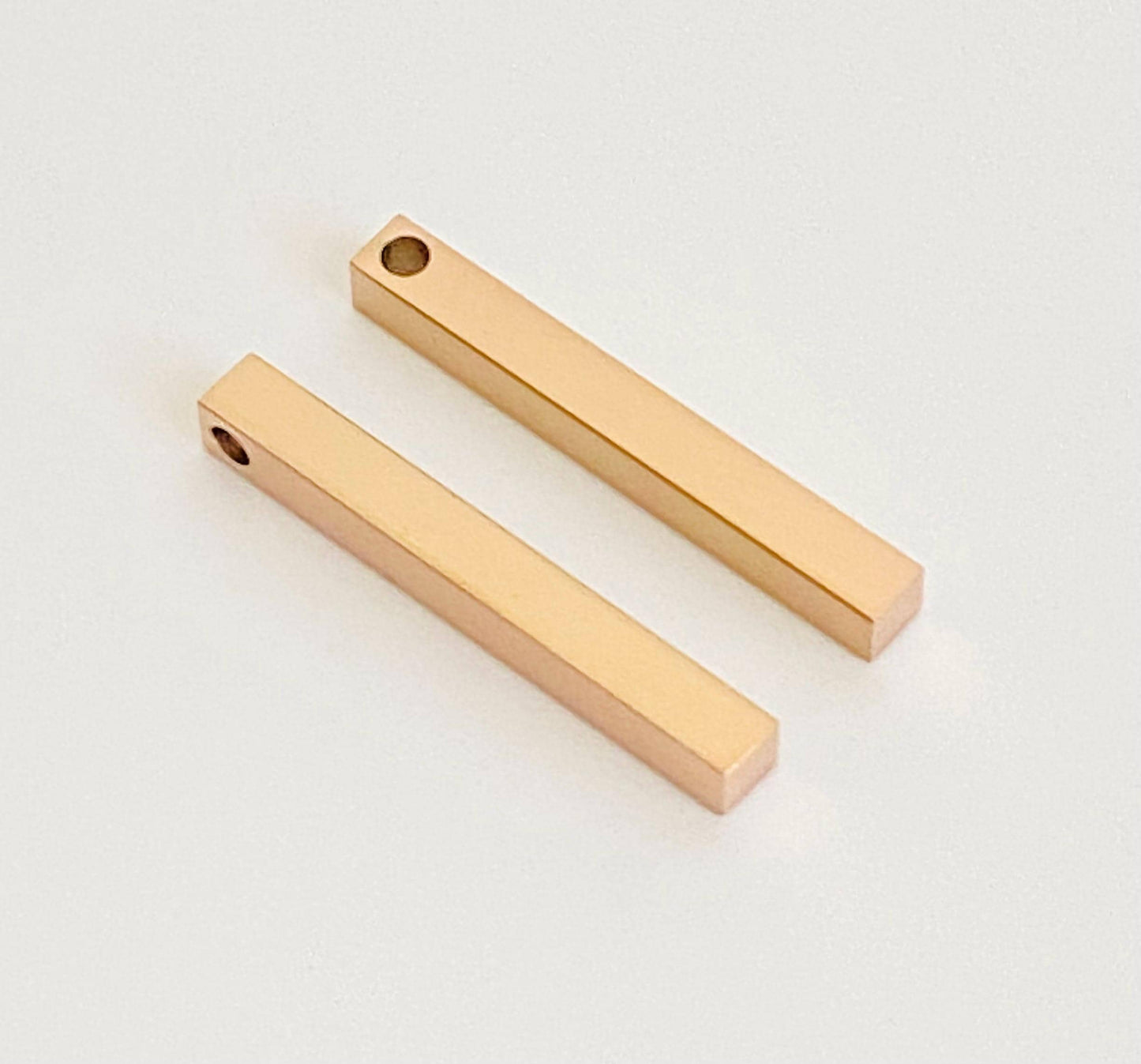 4-Sided Rose Gold over Stainless Steel Long Blank (5mm x 40mm)