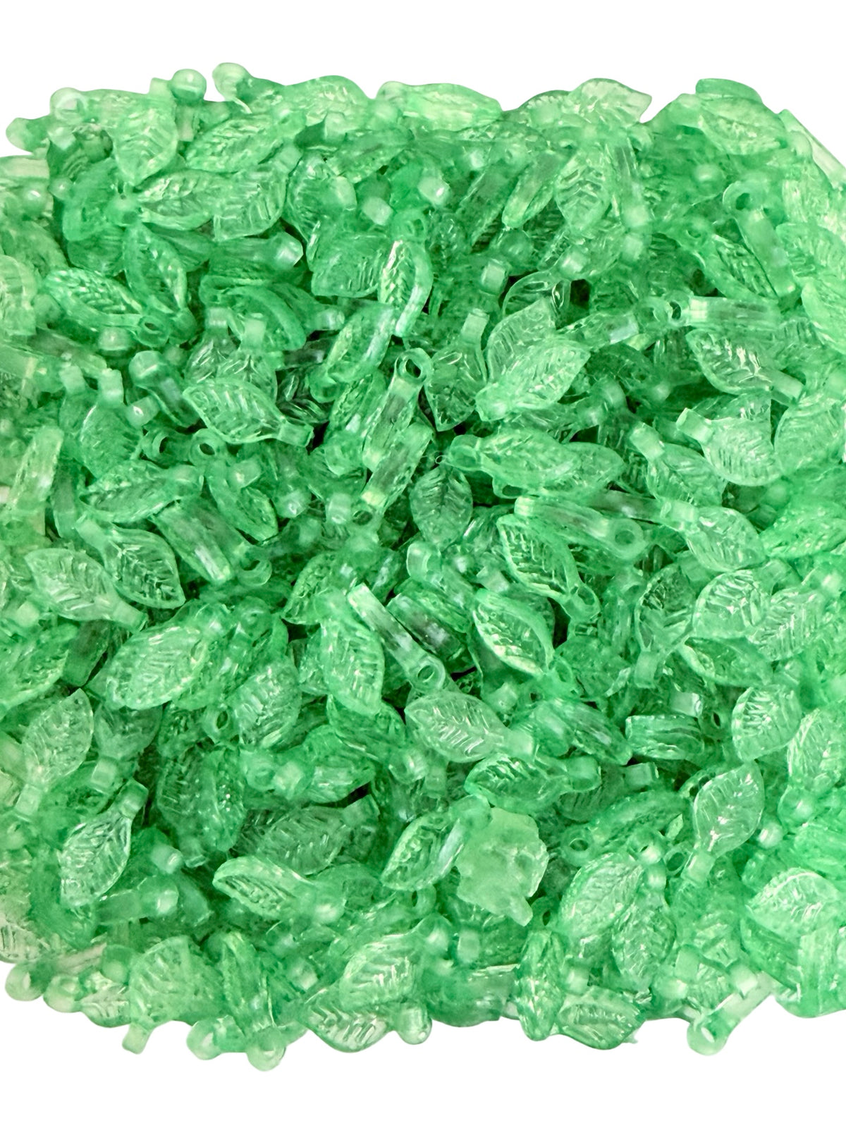 5x10mm Tiny Acrylic Leaf Beads • Transparent Green, Dark Green & Pastel Colors • Mini Leaf Beads for Jewelry Making & Crafts