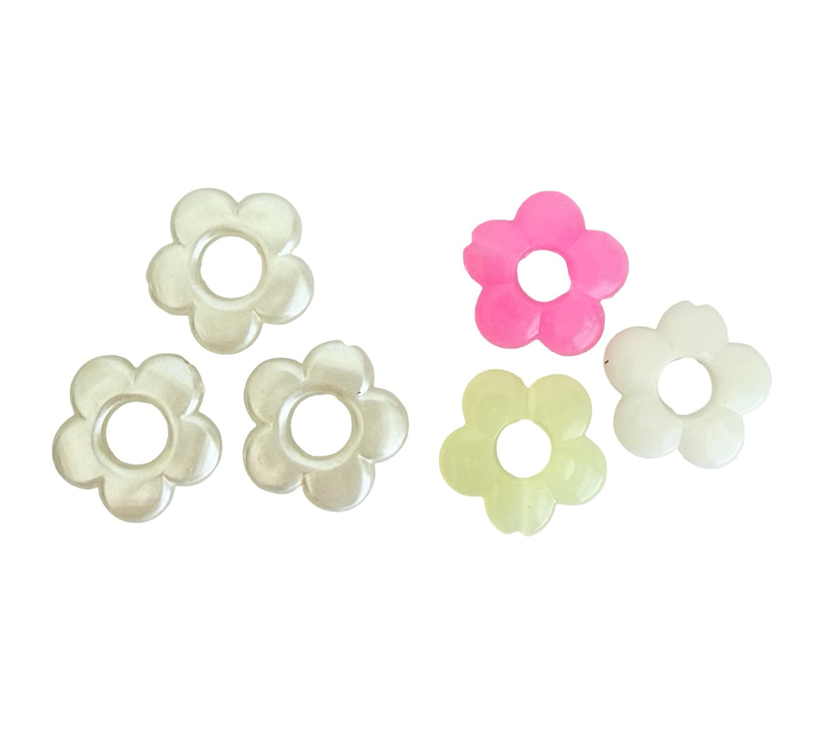 19mm Flower Beads • Faux Pearl or Random Color Flower Beads for Jewelry Making