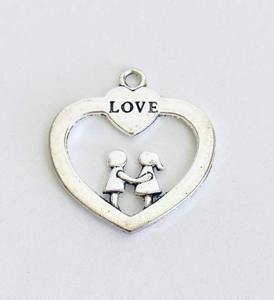 LARGE Love Heart Charm