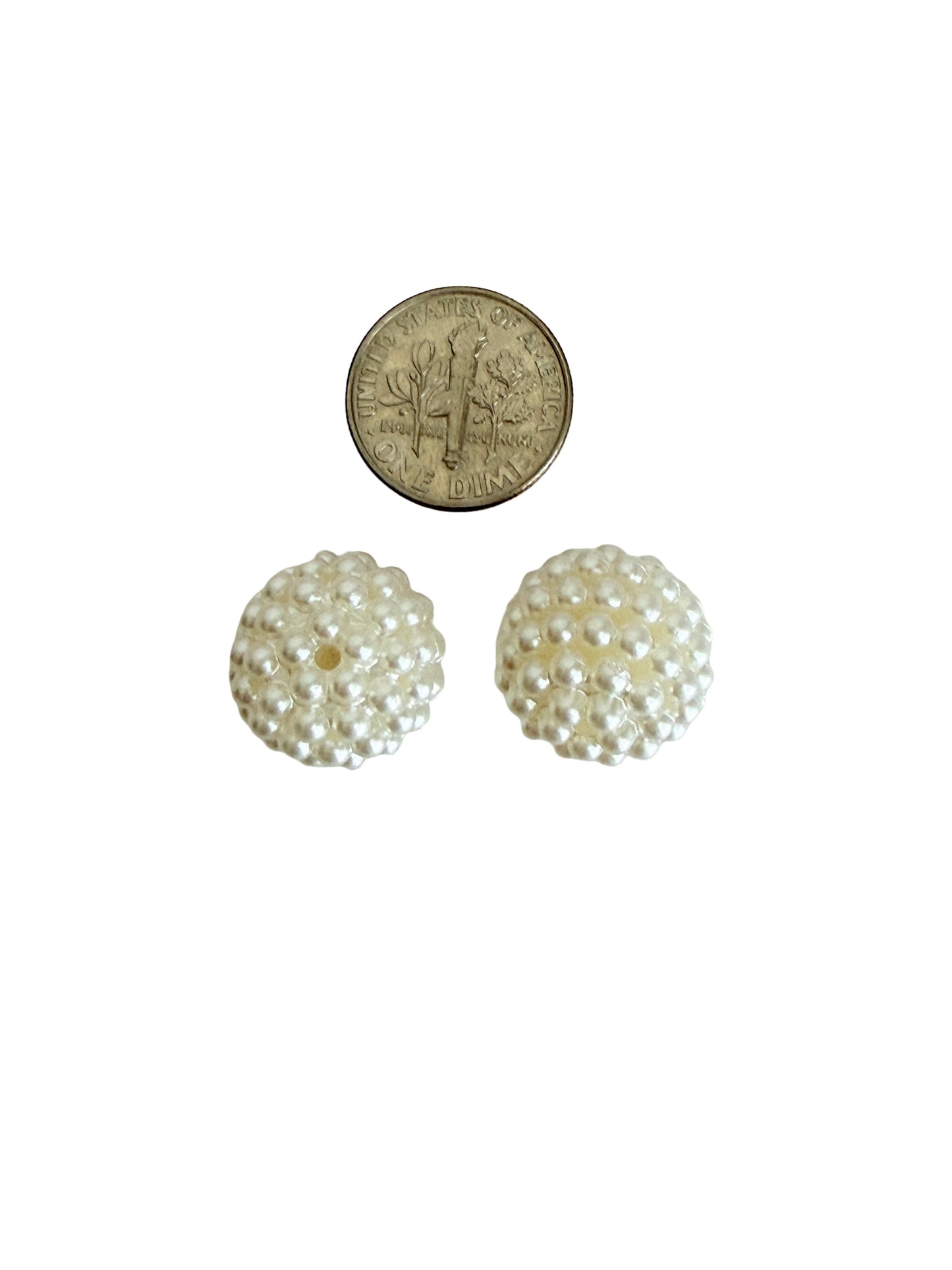 White Faux Pearl Waxberry Beads • Textured Acrylic Pearl-Like Beads for Jewelry Making
