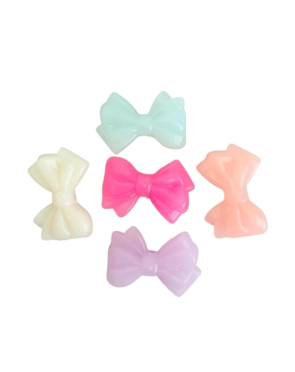 Acrylic Translucent Bow Beads • Random Mix Color Beads for Jewelry Making